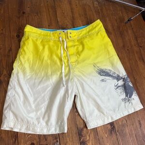 American Eagle Outfitters size 34 yellow board shorts